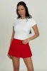 White Side Ruched Short Sleeve Top sold by Gold Hinge