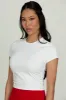White Side Ruched Short Sleeve Top sold by Gold Hinge