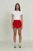 White Side Ruched Short Sleeve Top sold by Gold Hinge