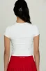 White Side Ruched Short Sleeve Top sold by Gold Hinge