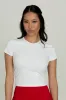 White Side Ruched Short Sleeve Top sold by Gold Hinge