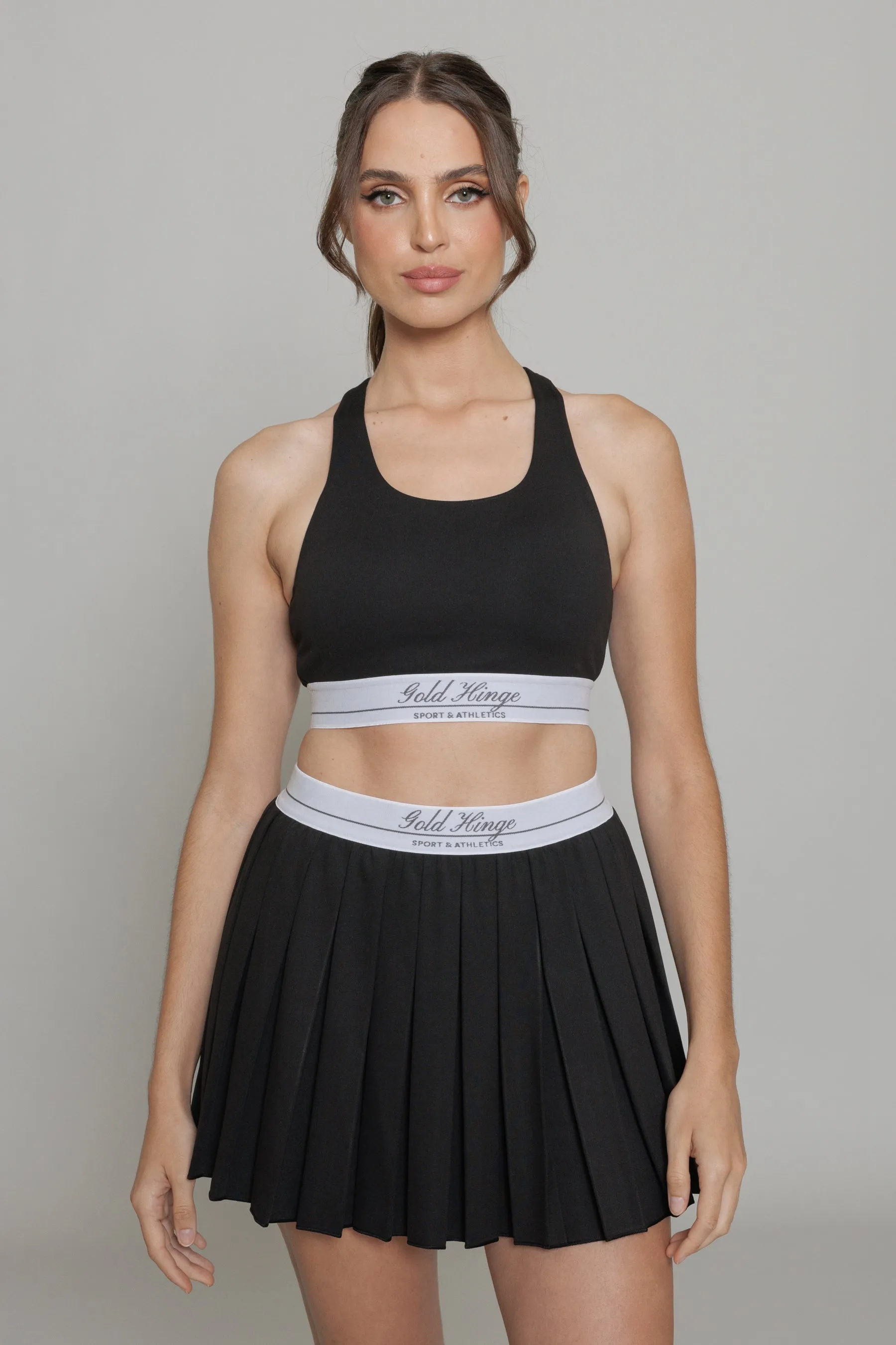 Black Sport Pleated Tennis Skirt sold by Gold Hinge product image thumbnail 5