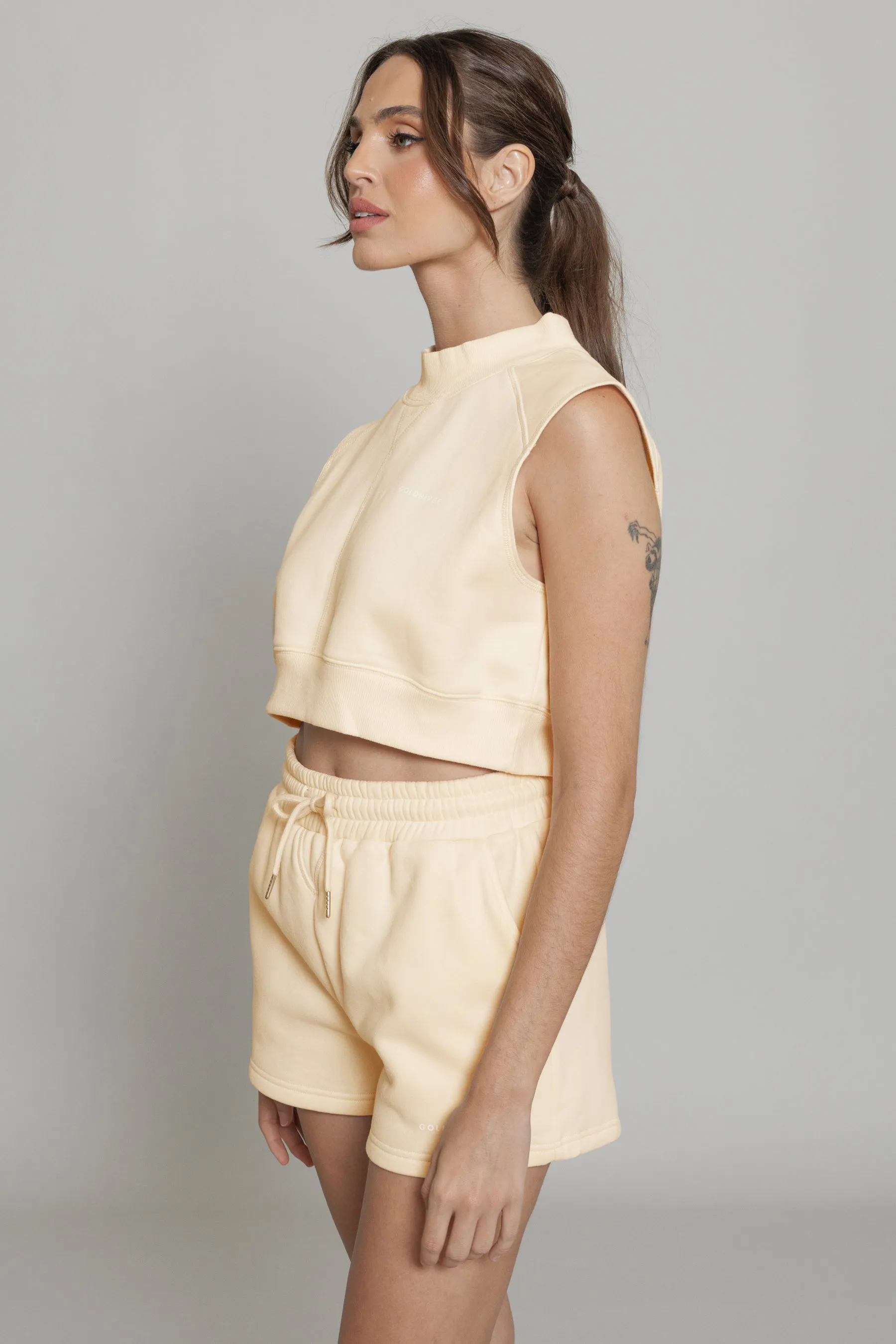 Butter Yellow Mock Neck Sleeveless Top sold by Gold Hinge product image thumbnail 4