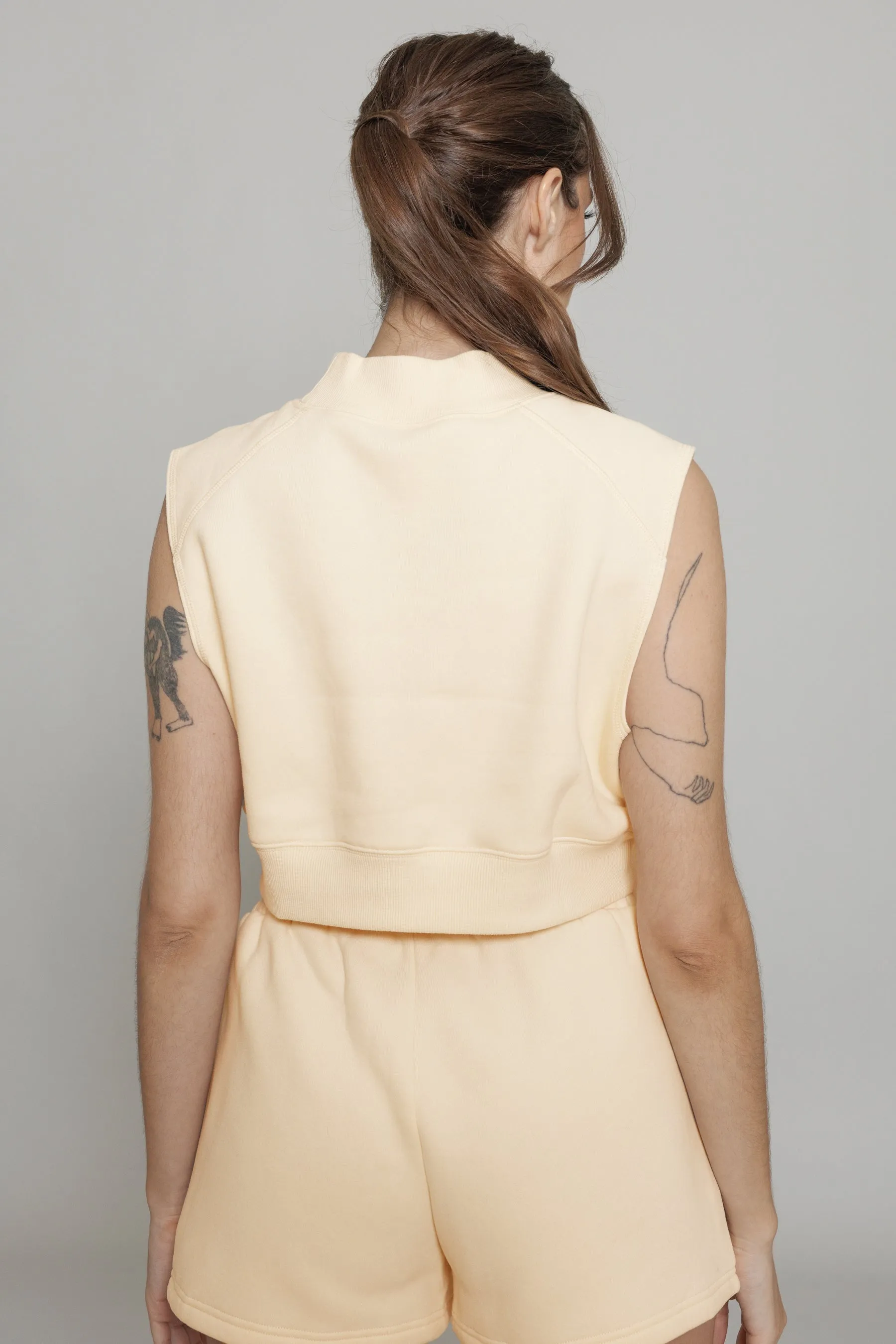 Butter Yellow Mock Neck Sleeveless Top sold by Gold Hinge product image thumbnail 3