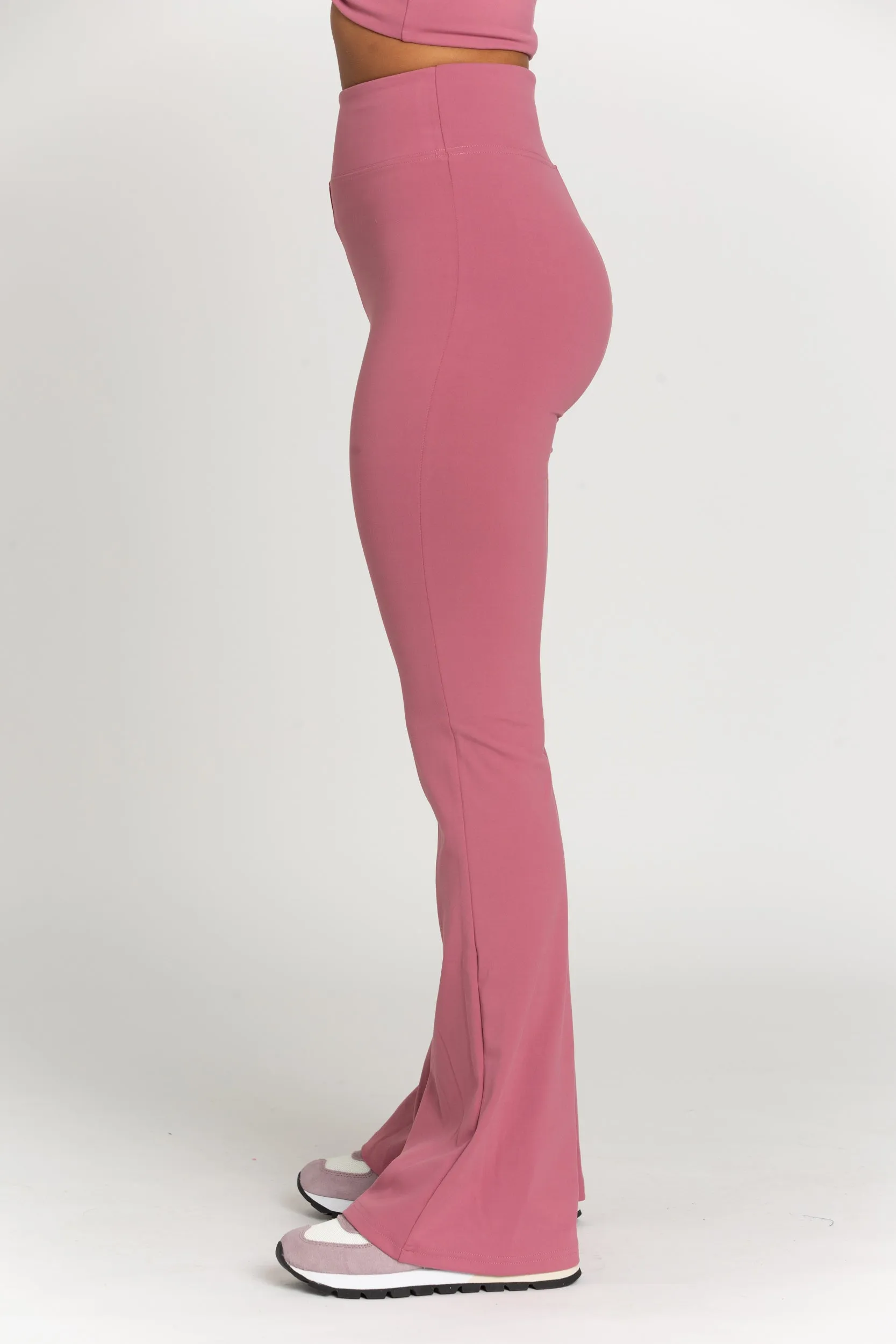 Dark Mauve Flared Yoga Pants sold by Gold Hinge product image thumbnail 2