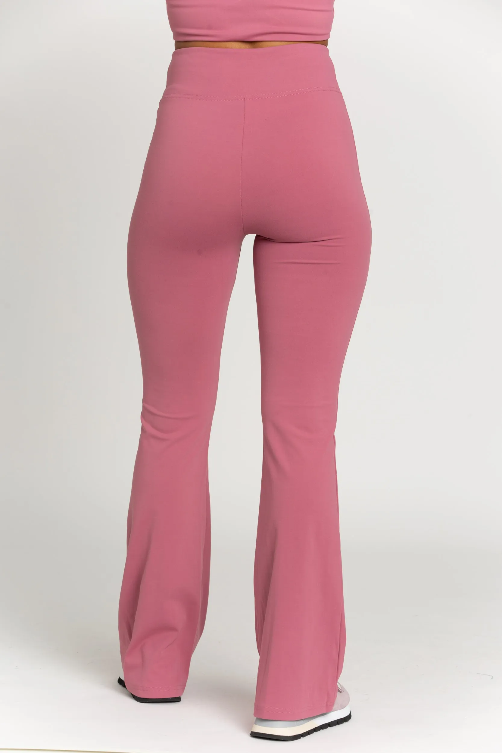 Dark Mauve Flared Yoga Pants sold by Gold Hinge product image thumbnail 3
