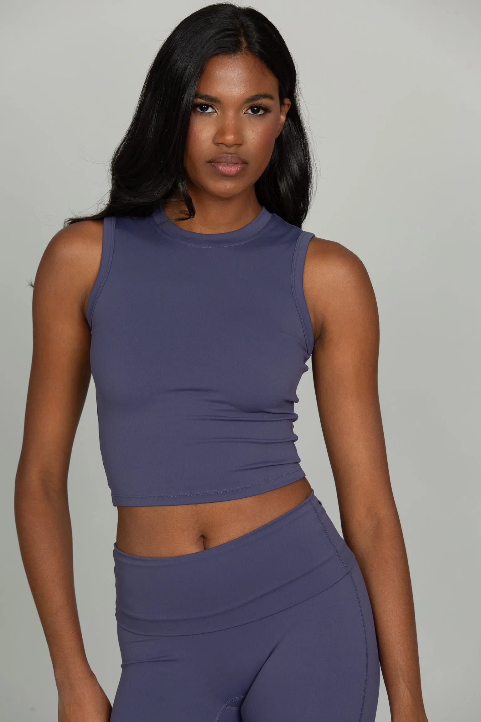 Pale Indigo CoreSculpt Crop Tank sold by Gold Hinge product image thumbnail 5