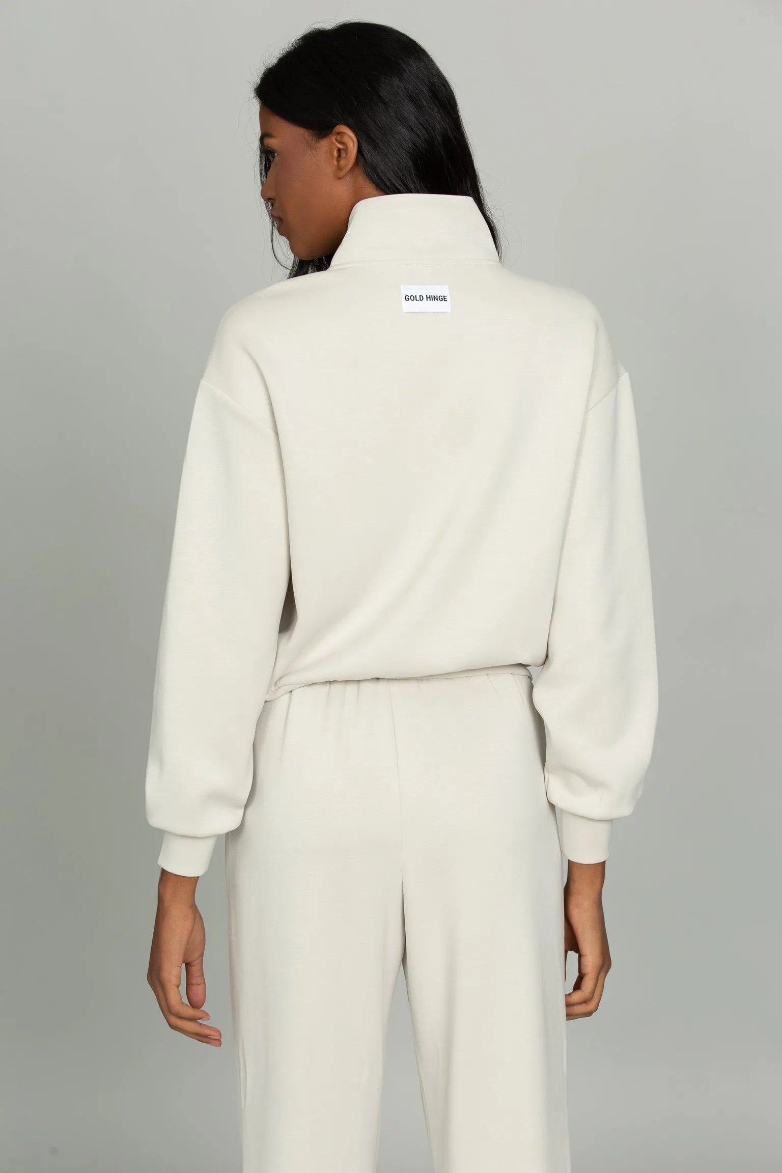 Natural LuxeSoft Lounge Quarter Zip sold by Gold Hinge product image thumbnail 3