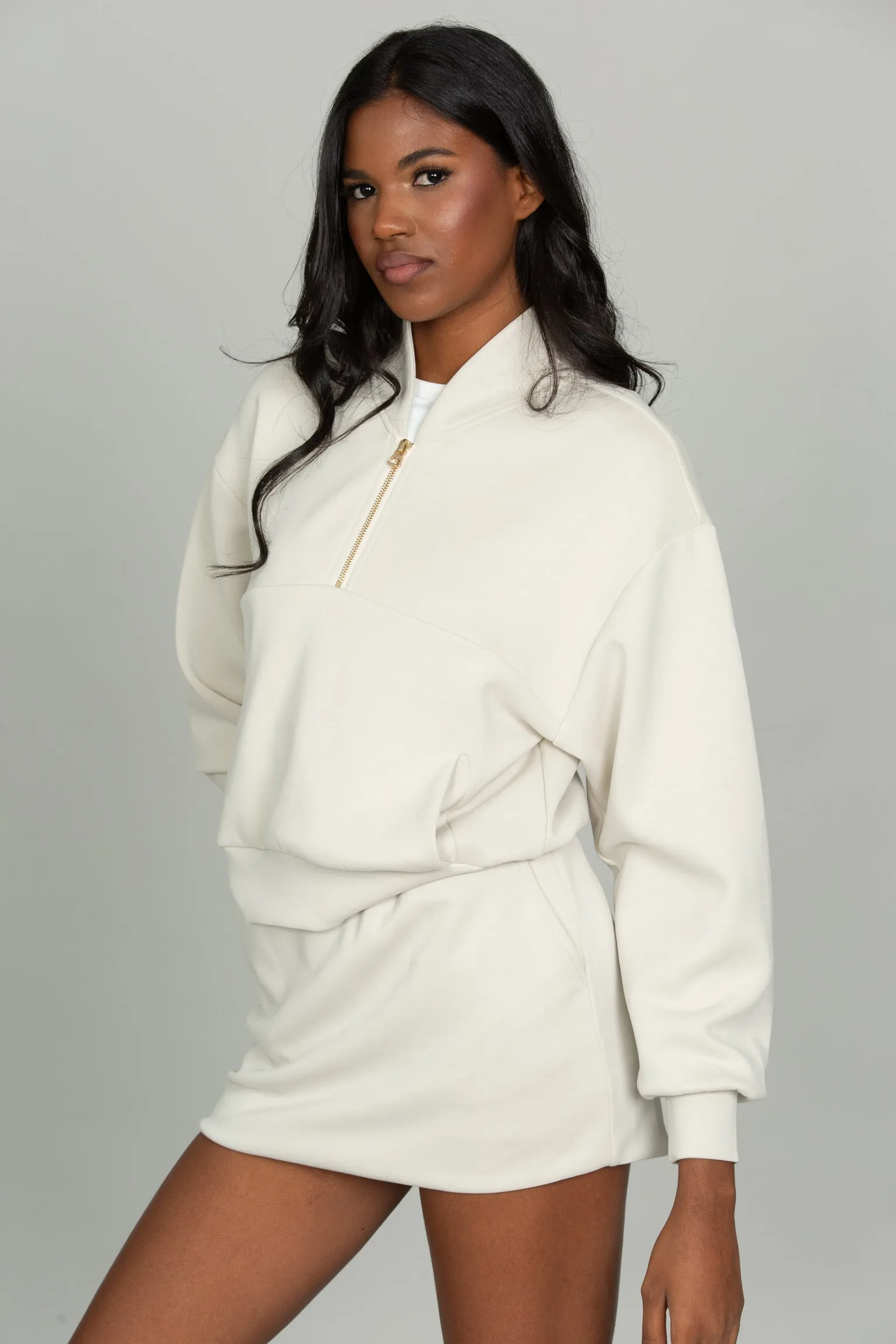 Natural LuxeSoft Lounge Quarter Zip sold by Gold Hinge product image thumbnail 2