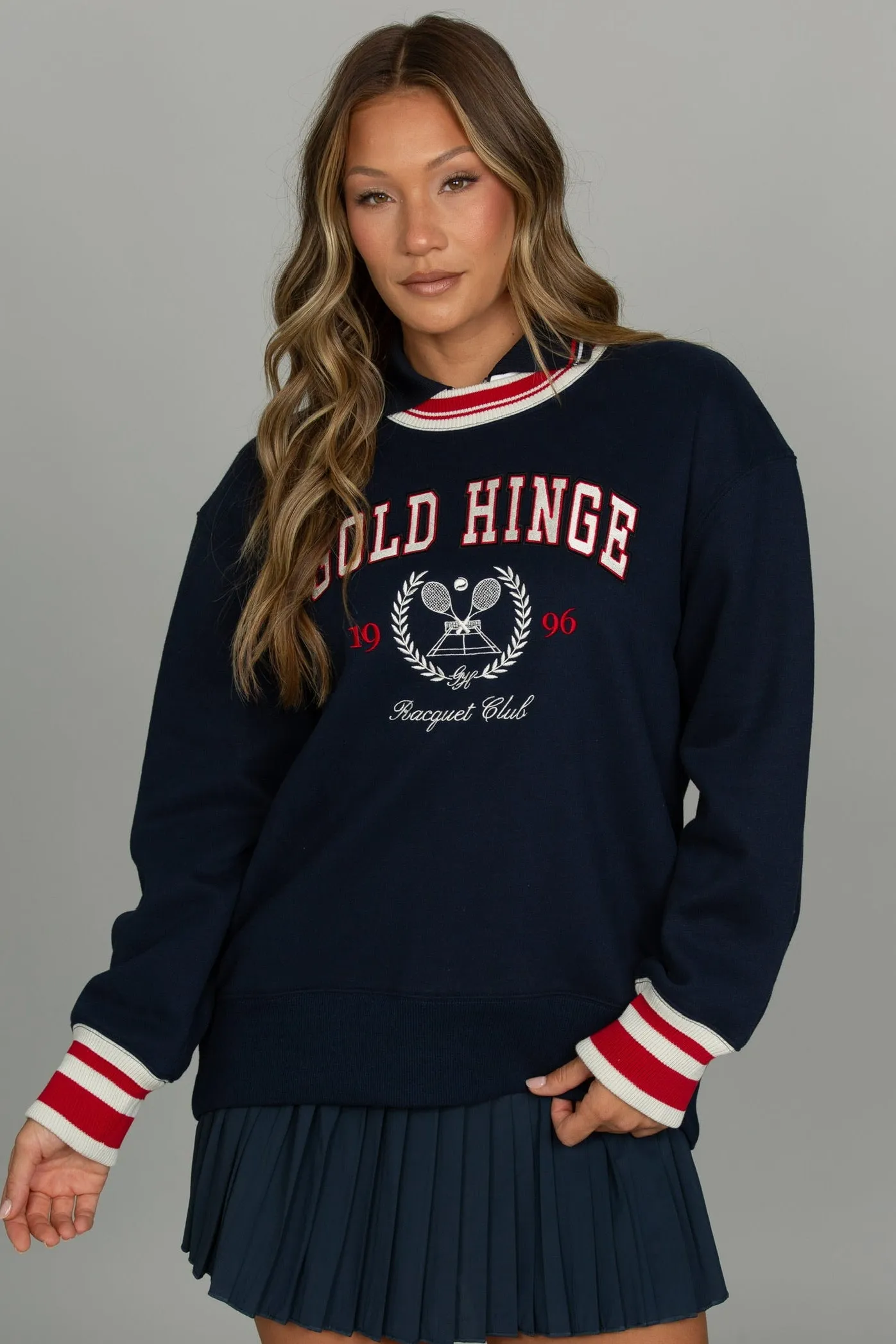 Navy Heritage Crewneck sold by Gold Hinge