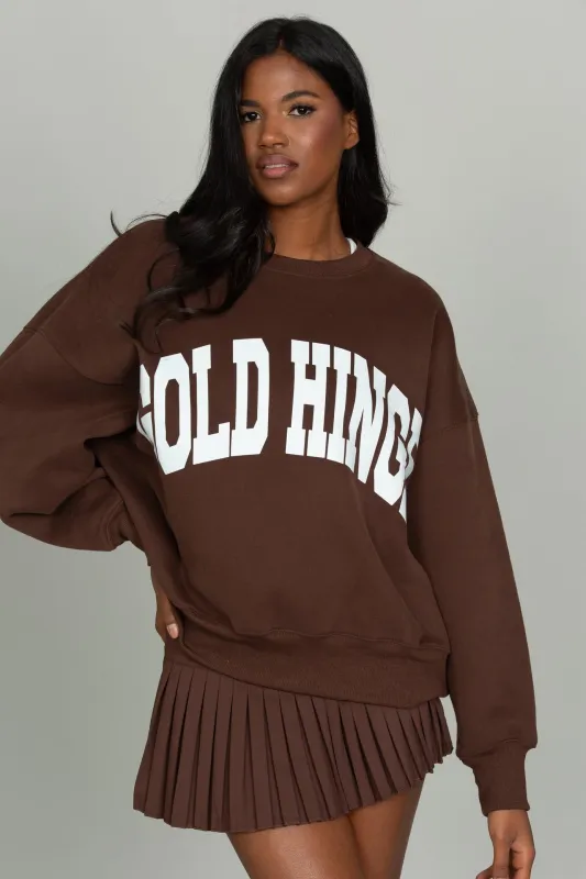 Dark Brown GH Wide Arm Sweatshirt made by Gold Hinge
