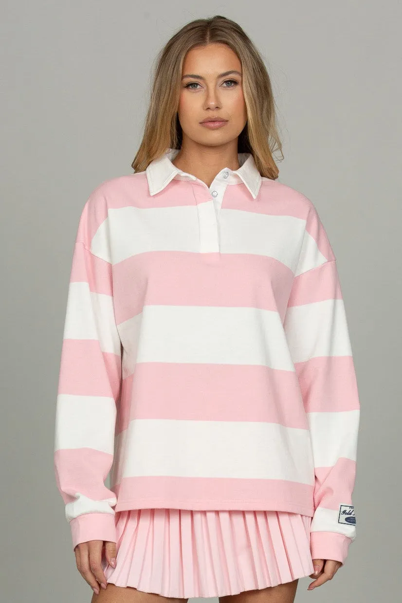 Almond Blossom Striped Rugby Top sold by Gold Hinge