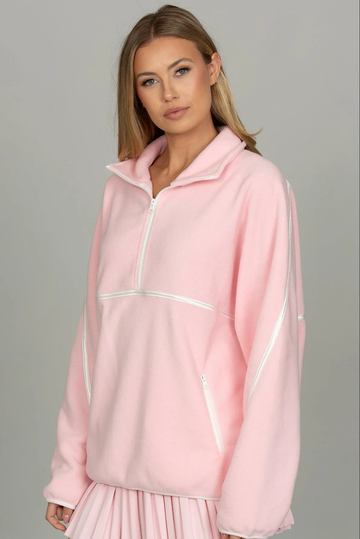 Almond Blossom Minimalistic Half-Zip Pullover sold by Gold Hinge product image thumbnail 5