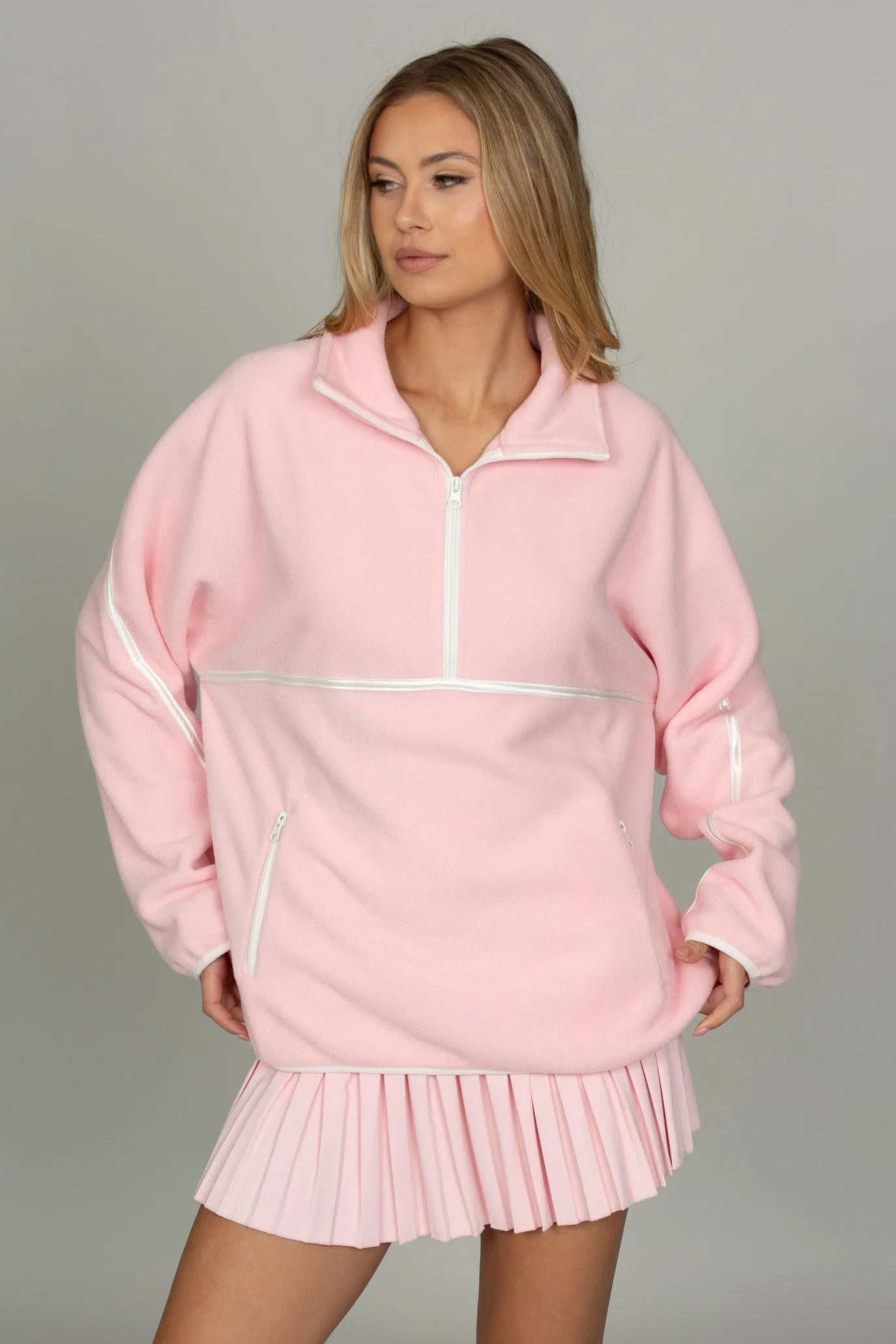 Almond Blossom Minimalistic Half-Zip Pullover sold by Gold Hinge product image thumbnail 4