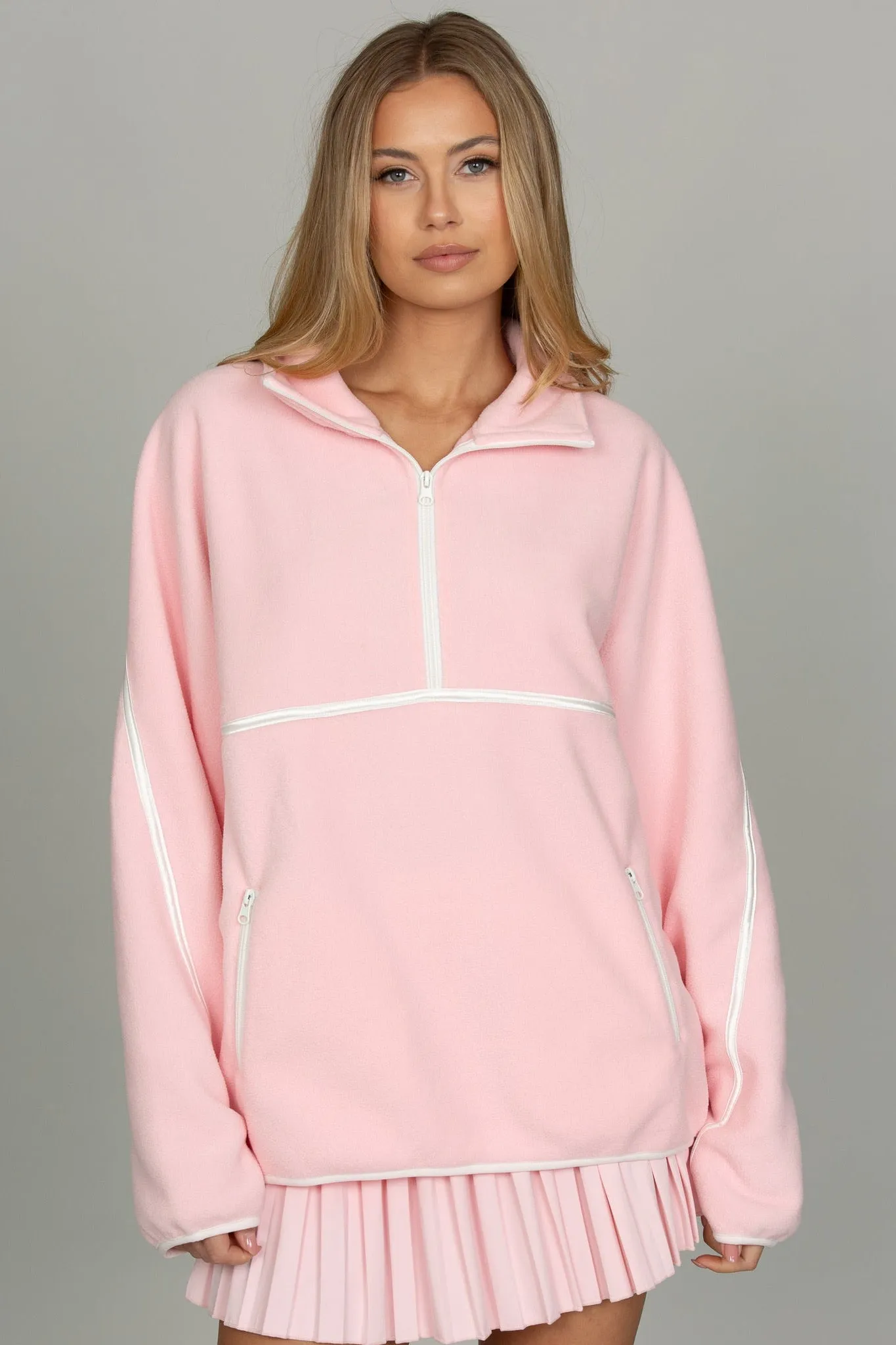 Almond Blossom Minimalistic Half-Zip Pullover sold by Gold Hinge