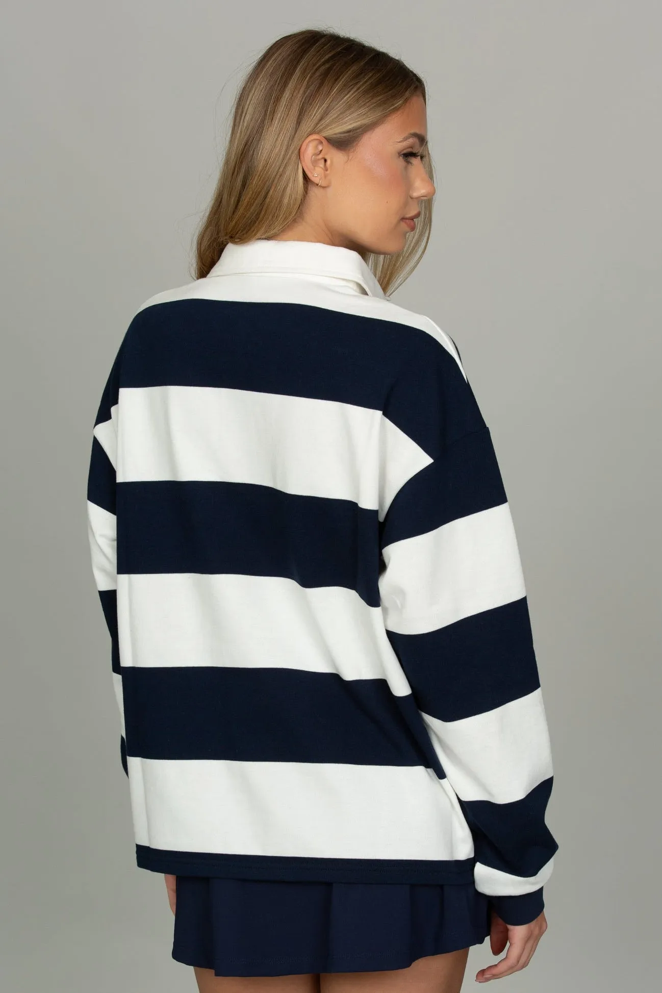 Navy Striped Rugby Top sold by Gold Hinge product image thumbnail 3