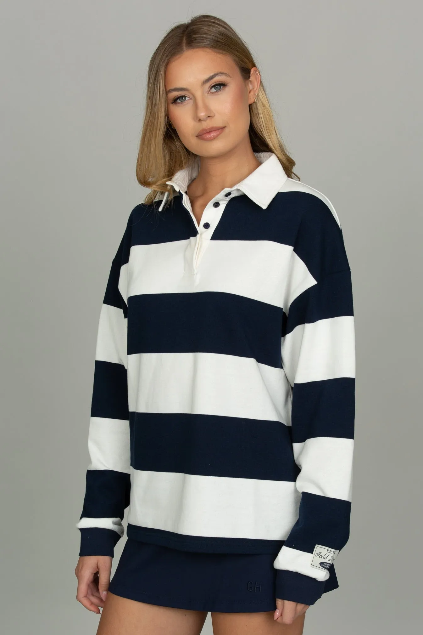 Navy Striped Rugby Top sold by Gold Hinge product image thumbnail 4