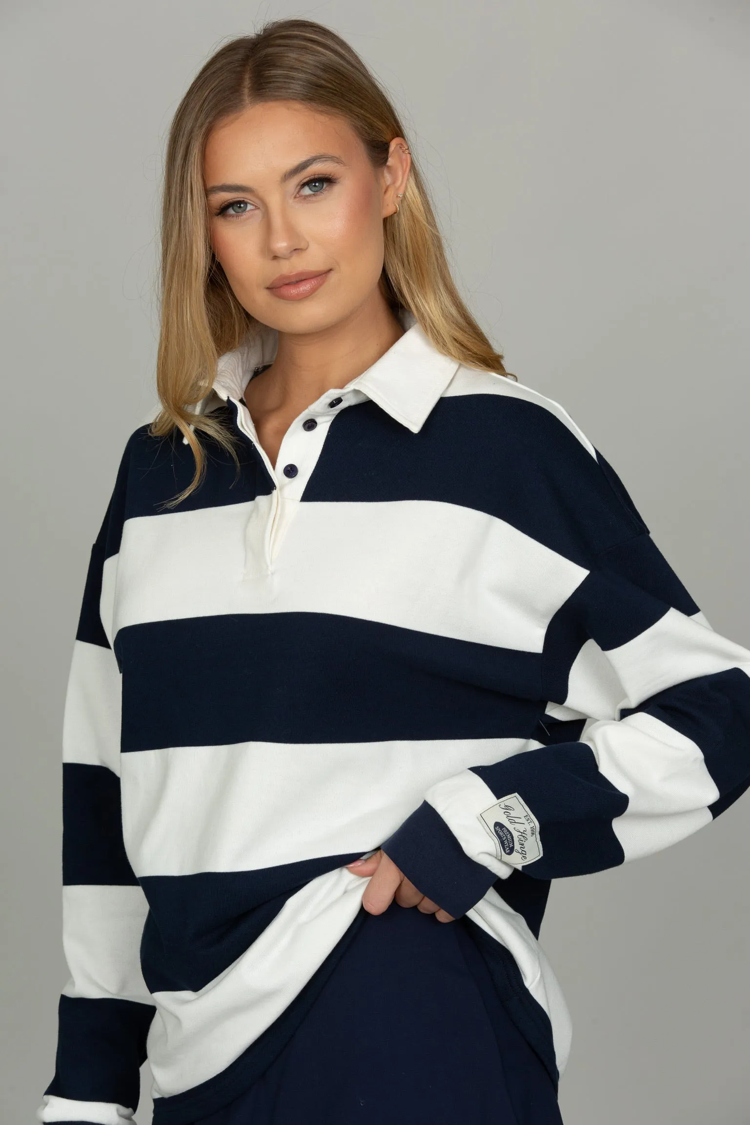 Navy Striped Rugby Top sold by Gold Hinge product image thumbnail 5