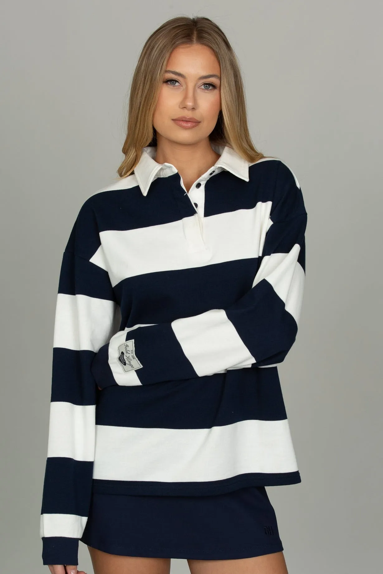 Navy Striped Rugby Top sold by Gold Hinge product image thumbnail 2
