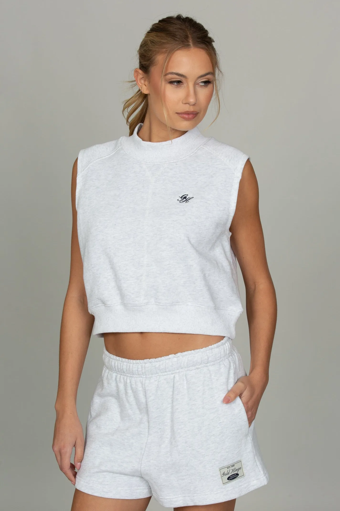 Heather Grey Mock Neck Sleeveless Top 2.0 sold by Gold Hinge product image thumbnail 5