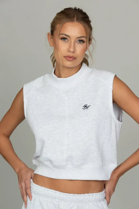 Heather Grey Mock Neck Sleeveless Top 2.0 made by Gold Hinge