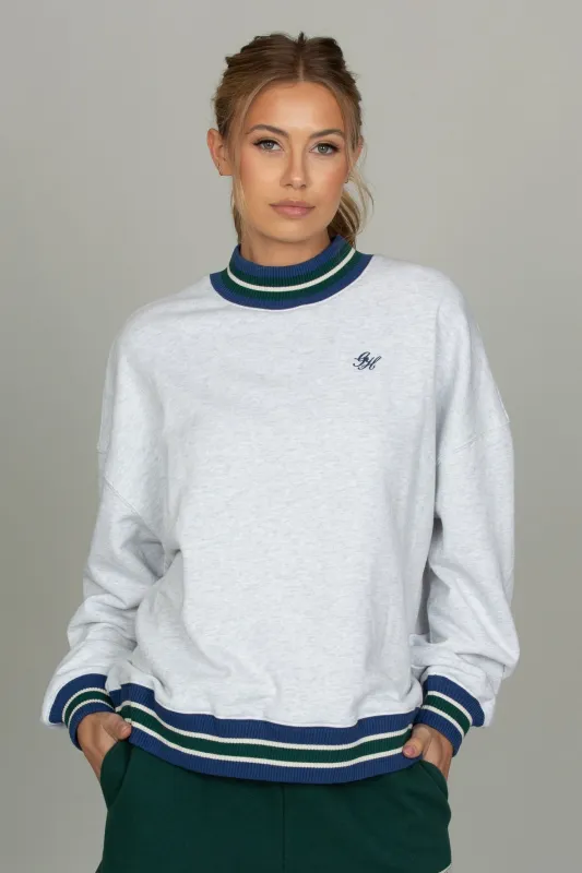 Heather Grey Prep Courtside Mock Neck sold by Gold Hinge