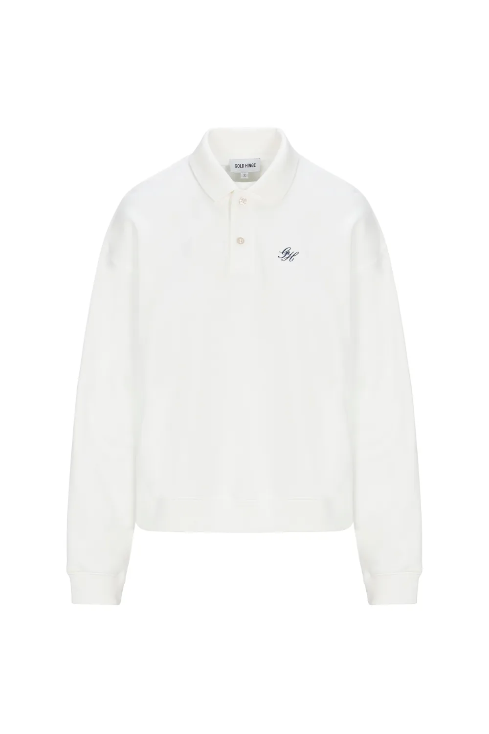 White Long Sleeve Polo sold by Gold Hinge product image thumbnail 2