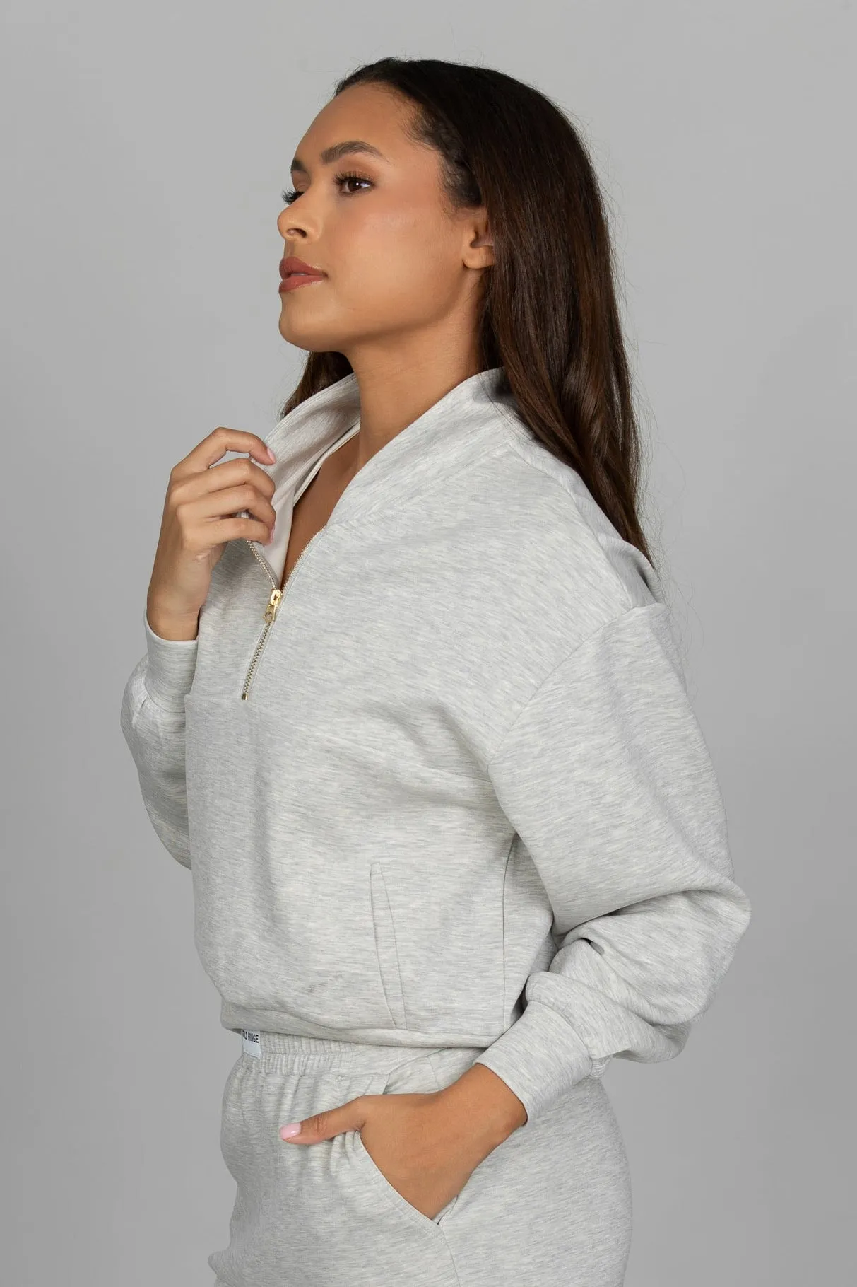 Heather Grey LuxeSoft Lounge Quarter Zip sold by Gold Hinge product image thumbnail 4
