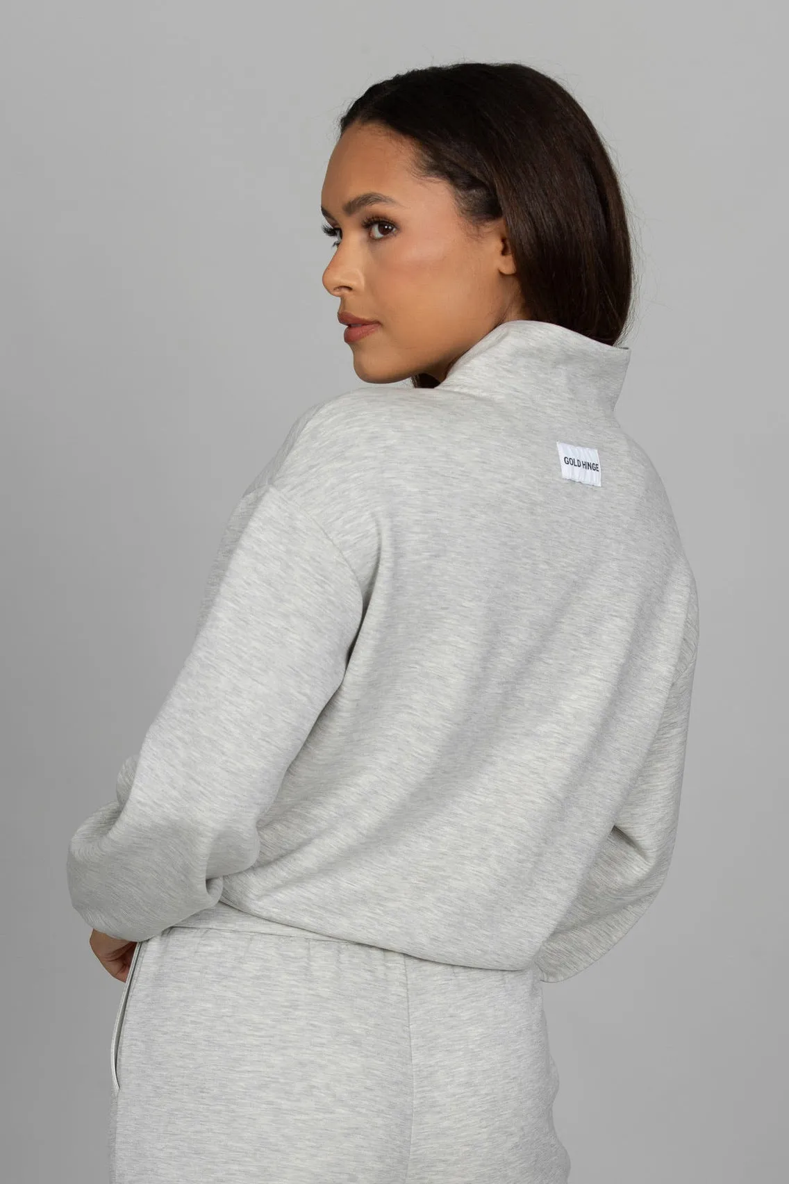 Heather Grey LuxeSoft Lounge Quarter Zip sold by Gold Hinge product image thumbnail 3
