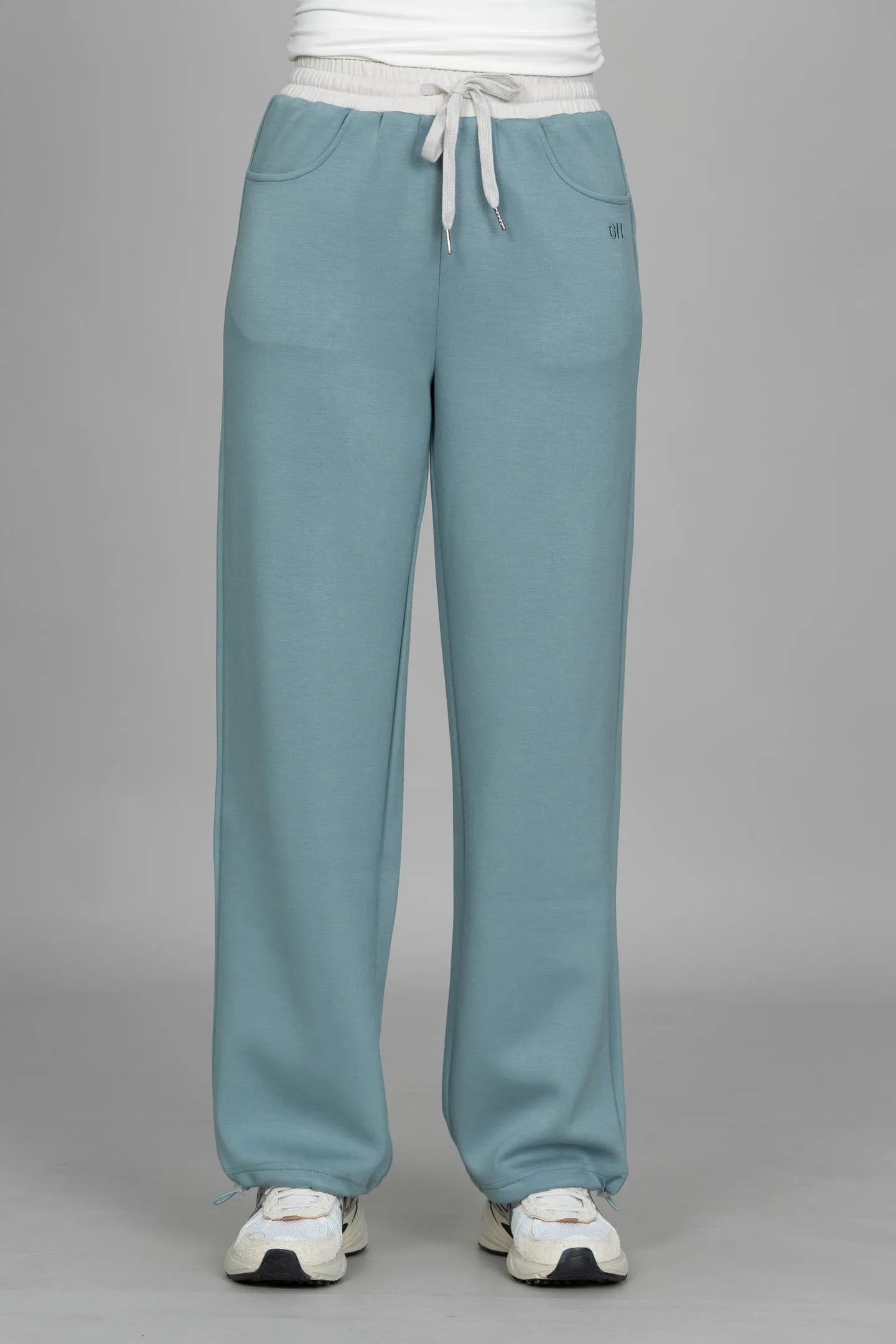 Stone Blue LuxeSoft Wide Leg Pant sold by Gold Hinge