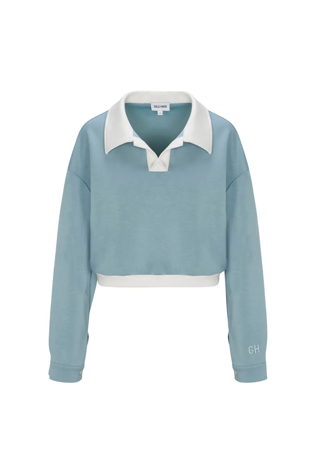 Stone Blue LuxeSoft Collared Pullover sold by Gold Hinge product image thumbnail 2