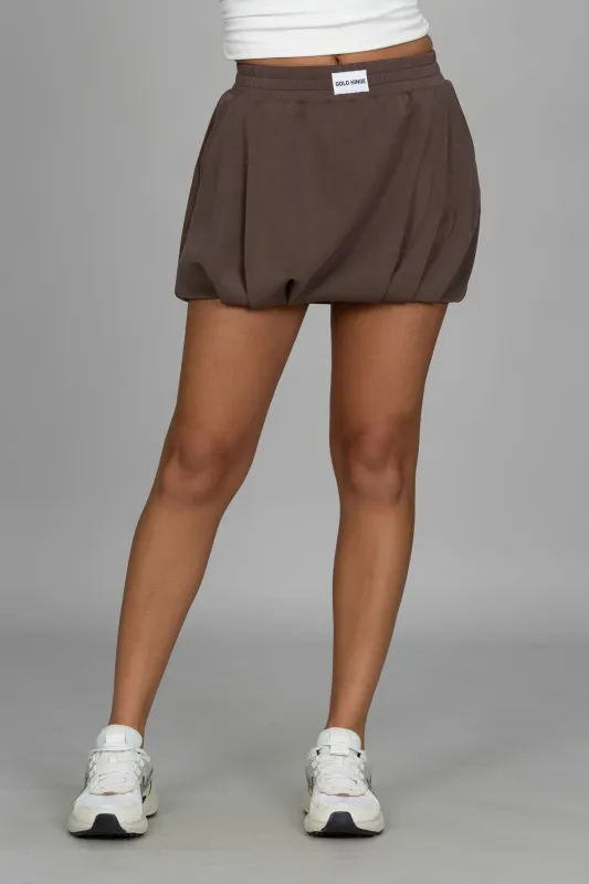 Mocha LuxeSoft Bubble Skirt made by Gold Hinge
