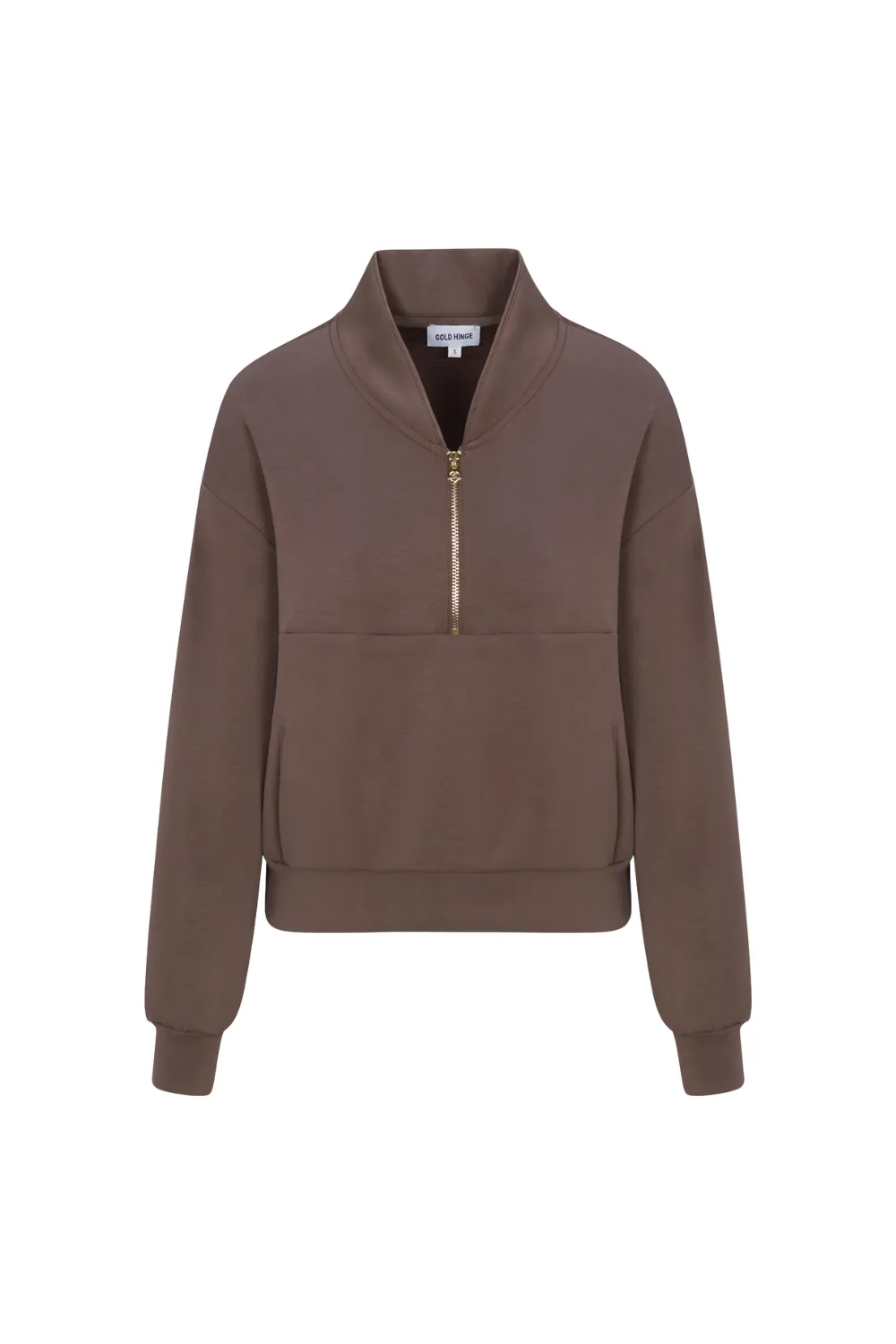 Mocha LuxeSoft Lounge Quarter Zip sold by Gold Hinge product image thumbnail 2
