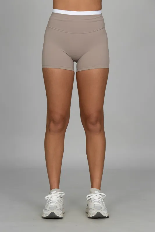 Taupe Double Waist StrydeForm Short made by Gold Hinge