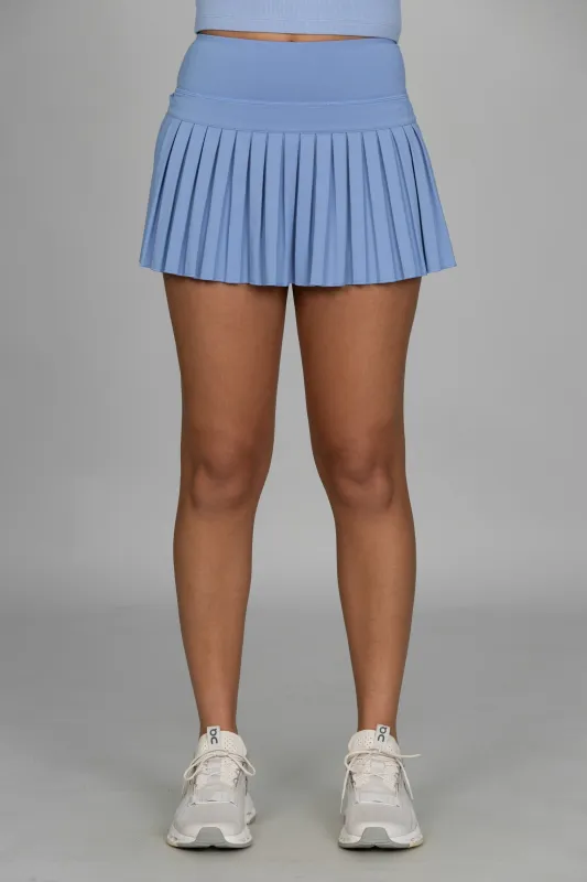 Periwinkle Pleated Tennis Skirt made by Gold Hinge
