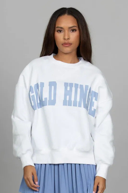 White Periwinkle GH Wide Arm Sweatshirt made by Gold Hinge