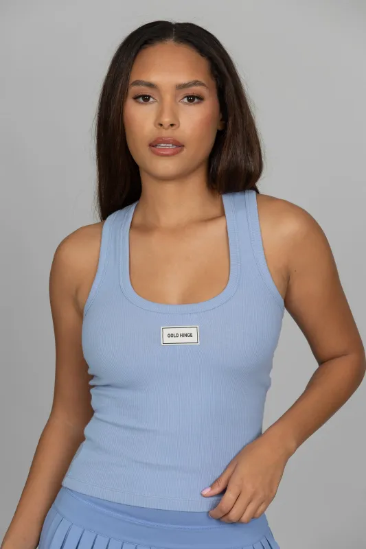 Periwinkle Ribbed Cotton Tank made by Gold Hinge