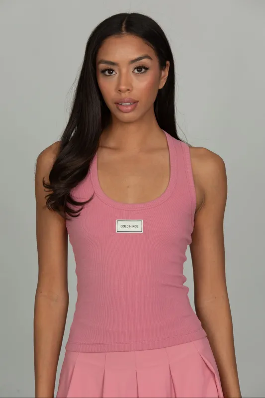 Desert Rose Ribbed Cotton Tank made by Gold Hinge