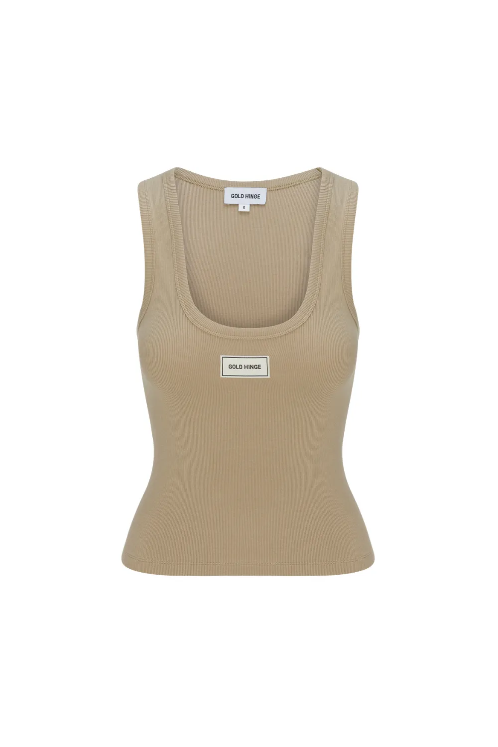Pale Travertine Ribbed Cotton Tank sold by Gold Hinge product image thumbnail 2
