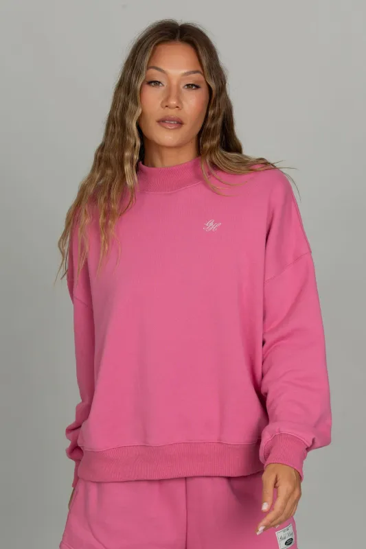 Magenta Prep Mock Neck made by Gold Hinge