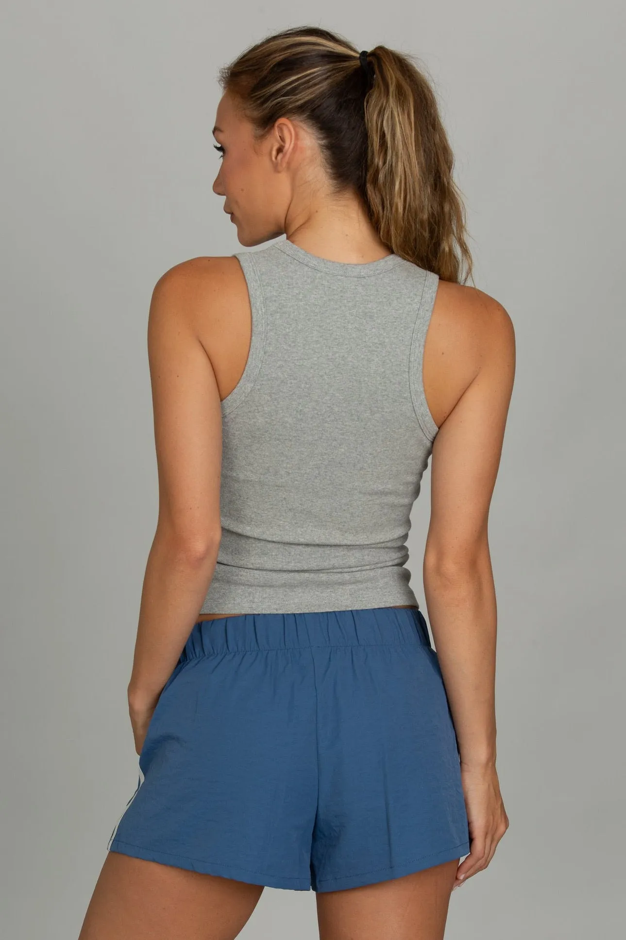 Medium Heather Grey Ribbed Cotton Tank sold by Gold Hinge product image thumbnail 3