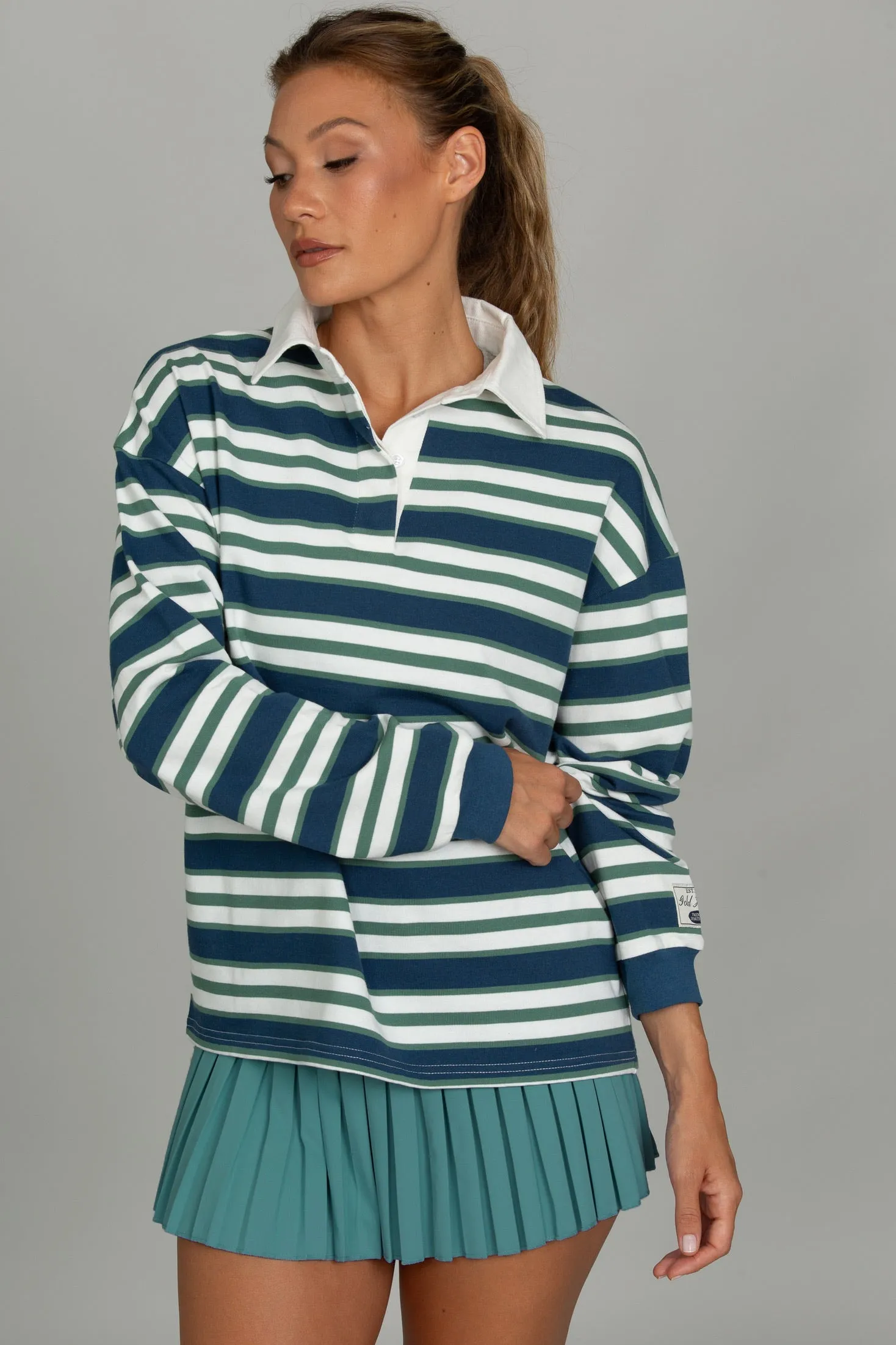 Lagoon Striped Rugby Top sold by Gold Hinge product image thumbnail 3
