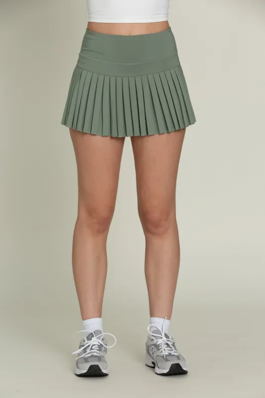 Sea Green Pleated Tennis Skirt sold by Gold Hinge