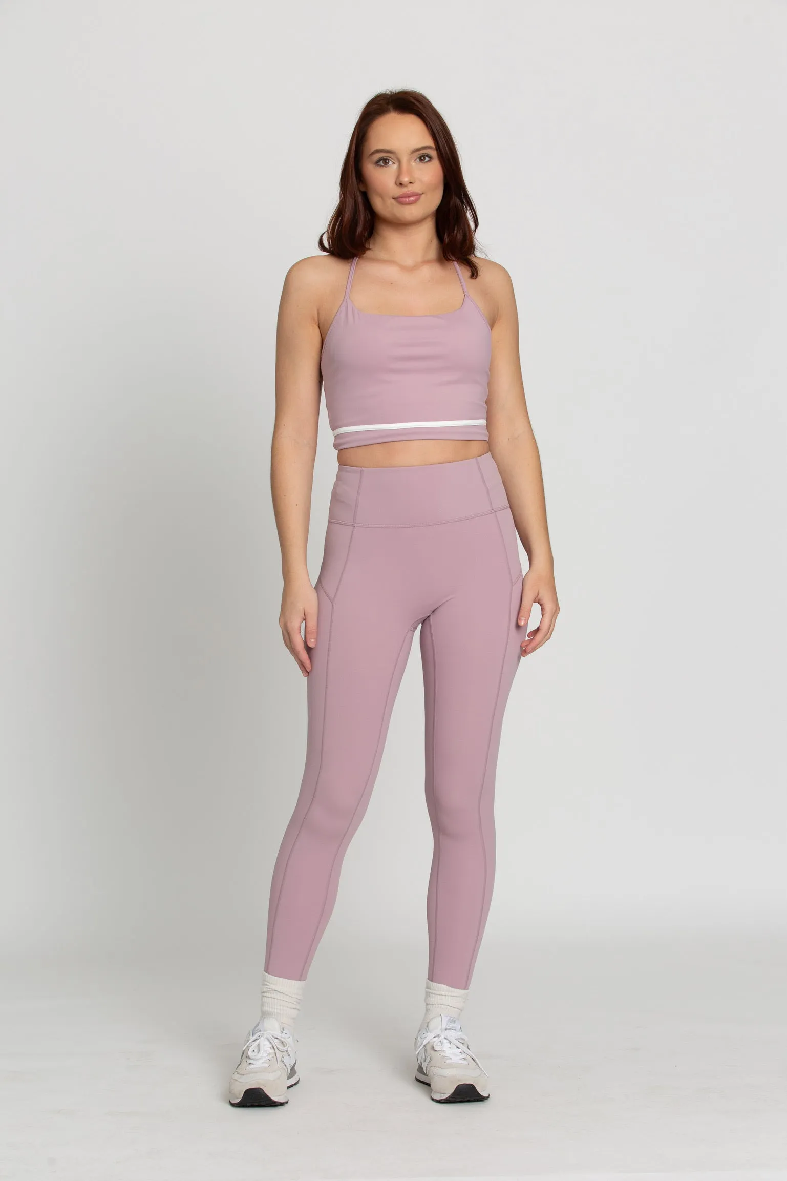 Mauve Mist White Line Crop Tank sold by Gold Hinge product image thumbnail 4