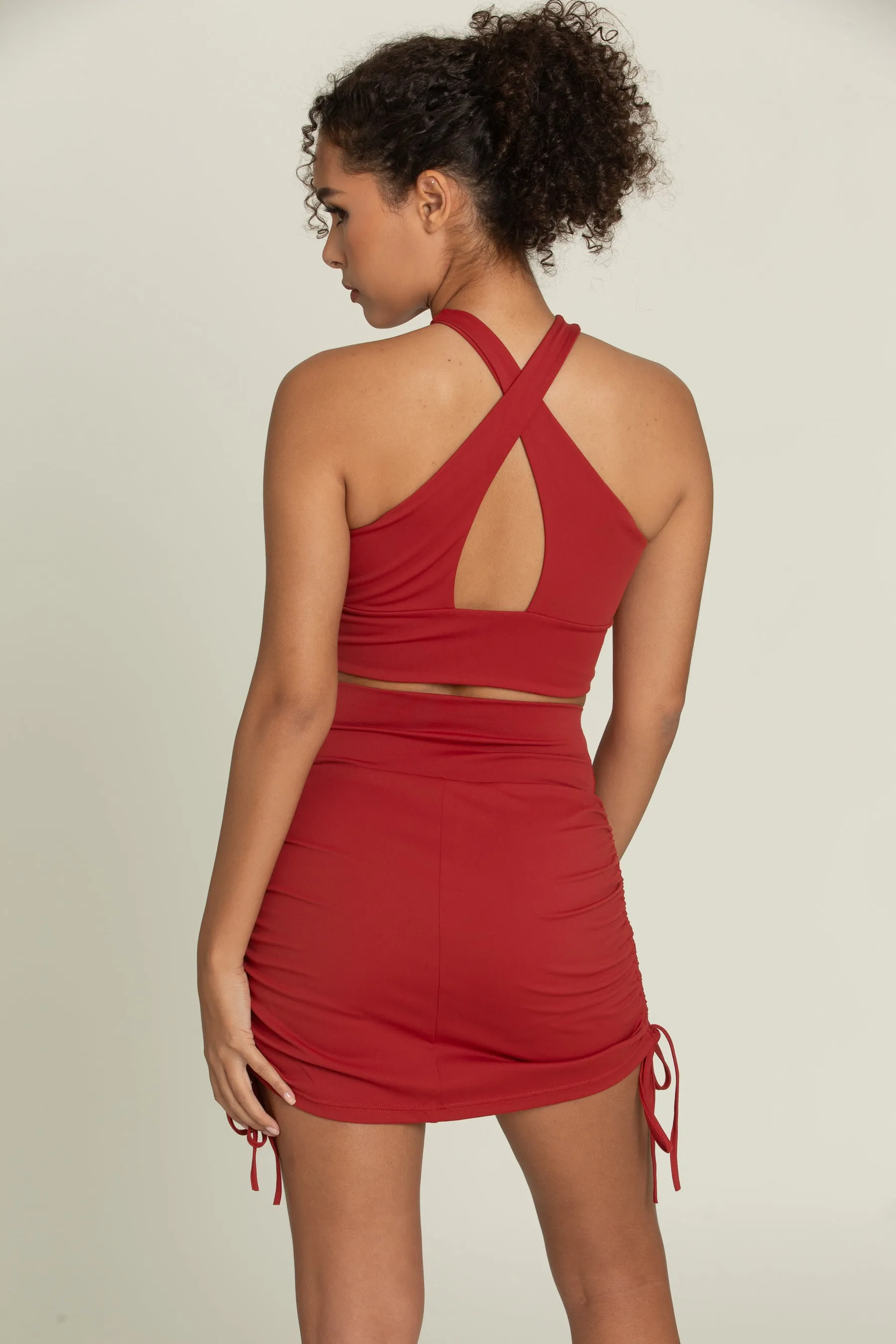 Rust Red Cross Over Yoga Top sold by Gold Hinge product image thumbnail 2