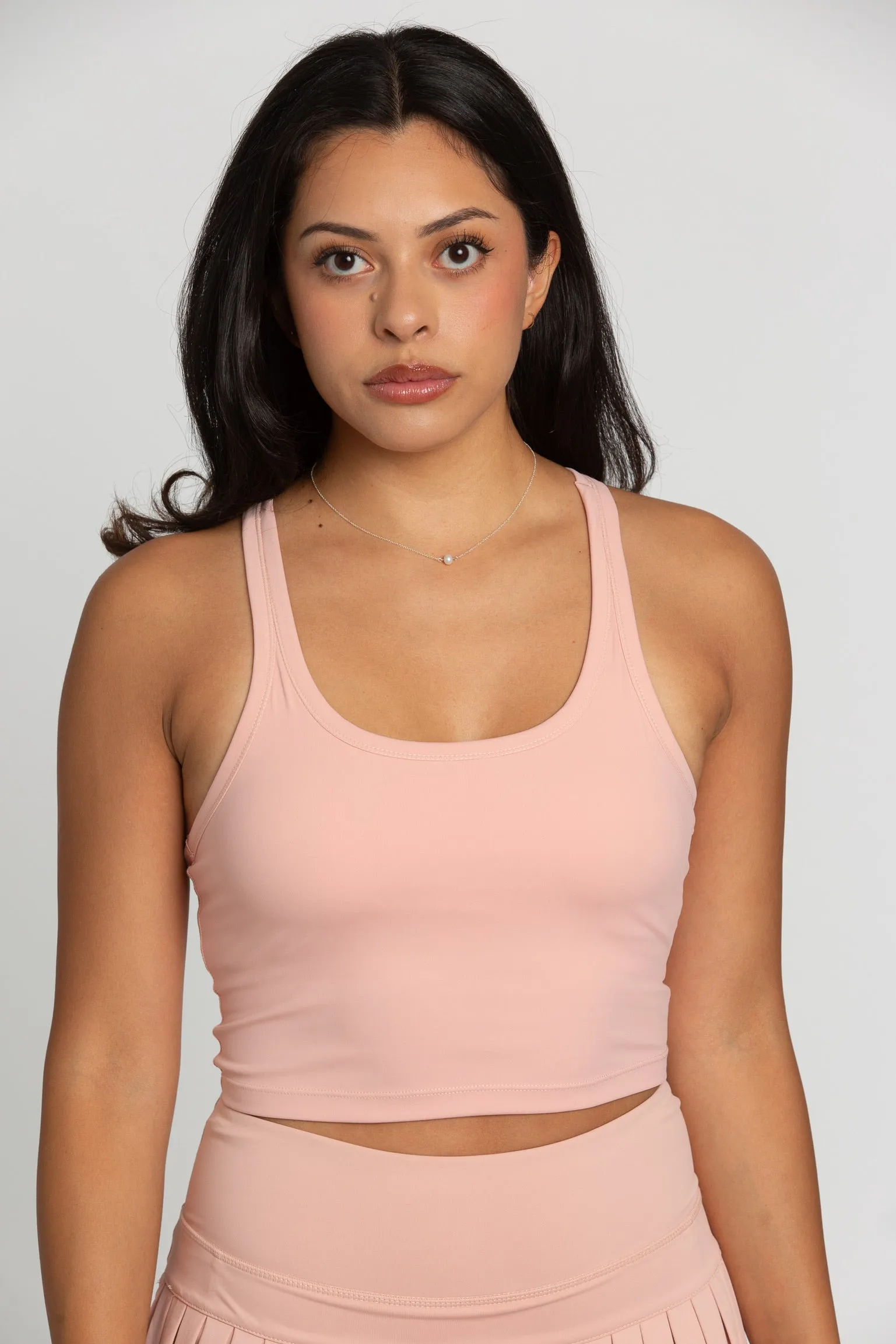 Peach Racerback Crop Tank sold by Gold Hinge product image thumbnail 5