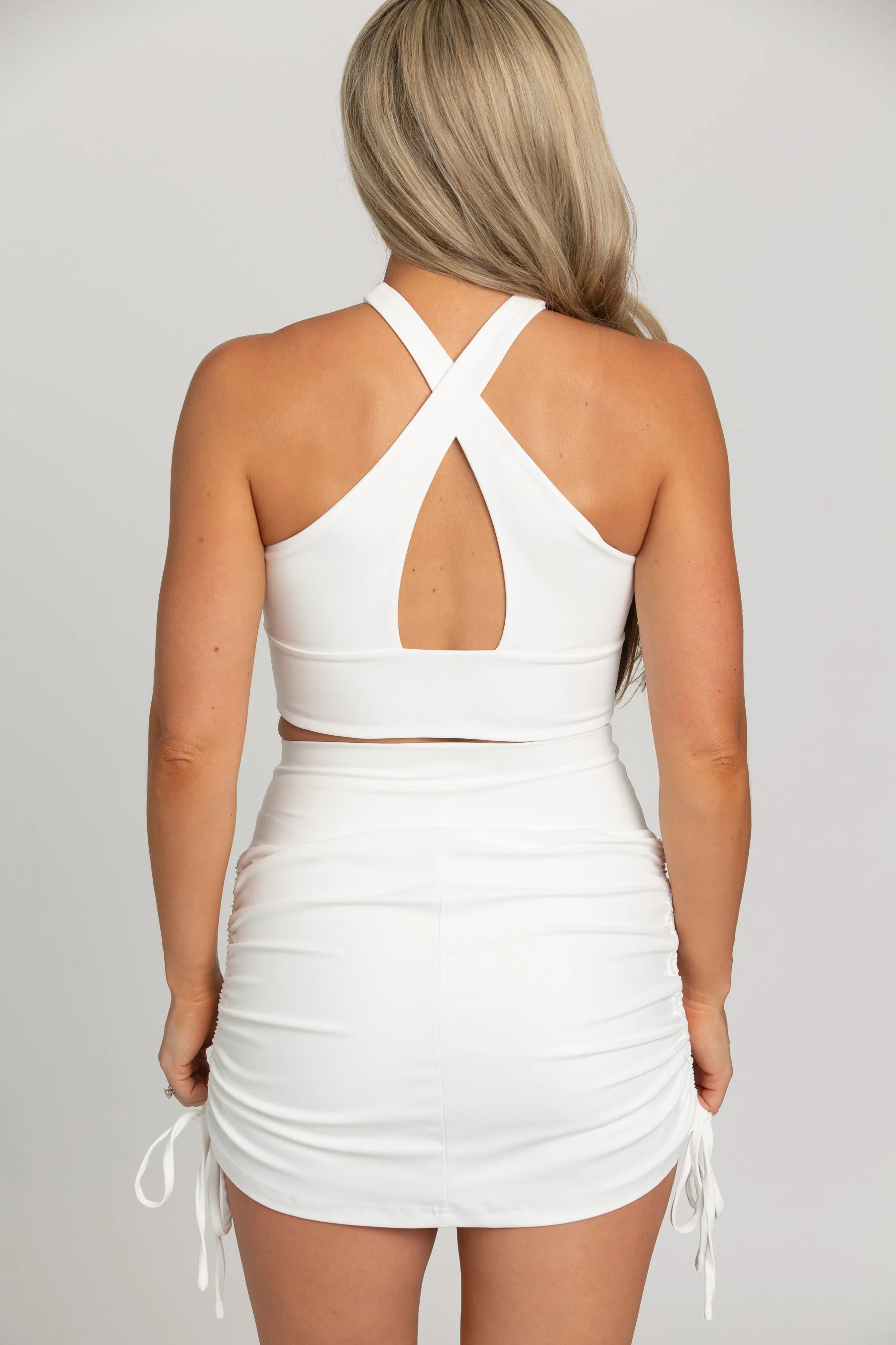 White Cross Over Yoga Top sold by Gold Hinge product image thumbnail 2