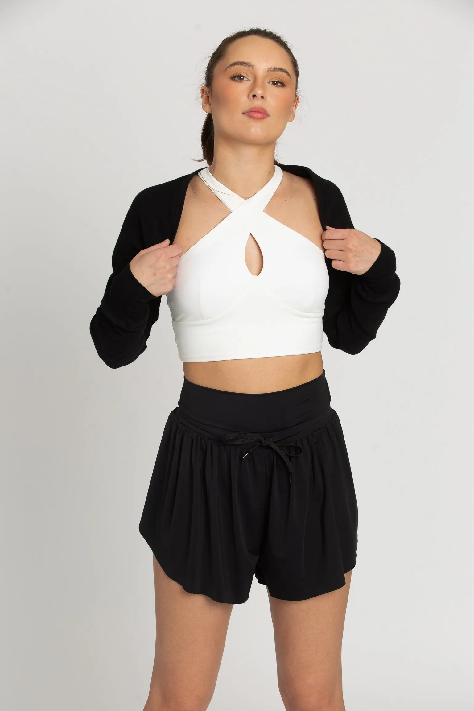 White Cross Over Yoga Top sold by Gold Hinge product image thumbnail 5