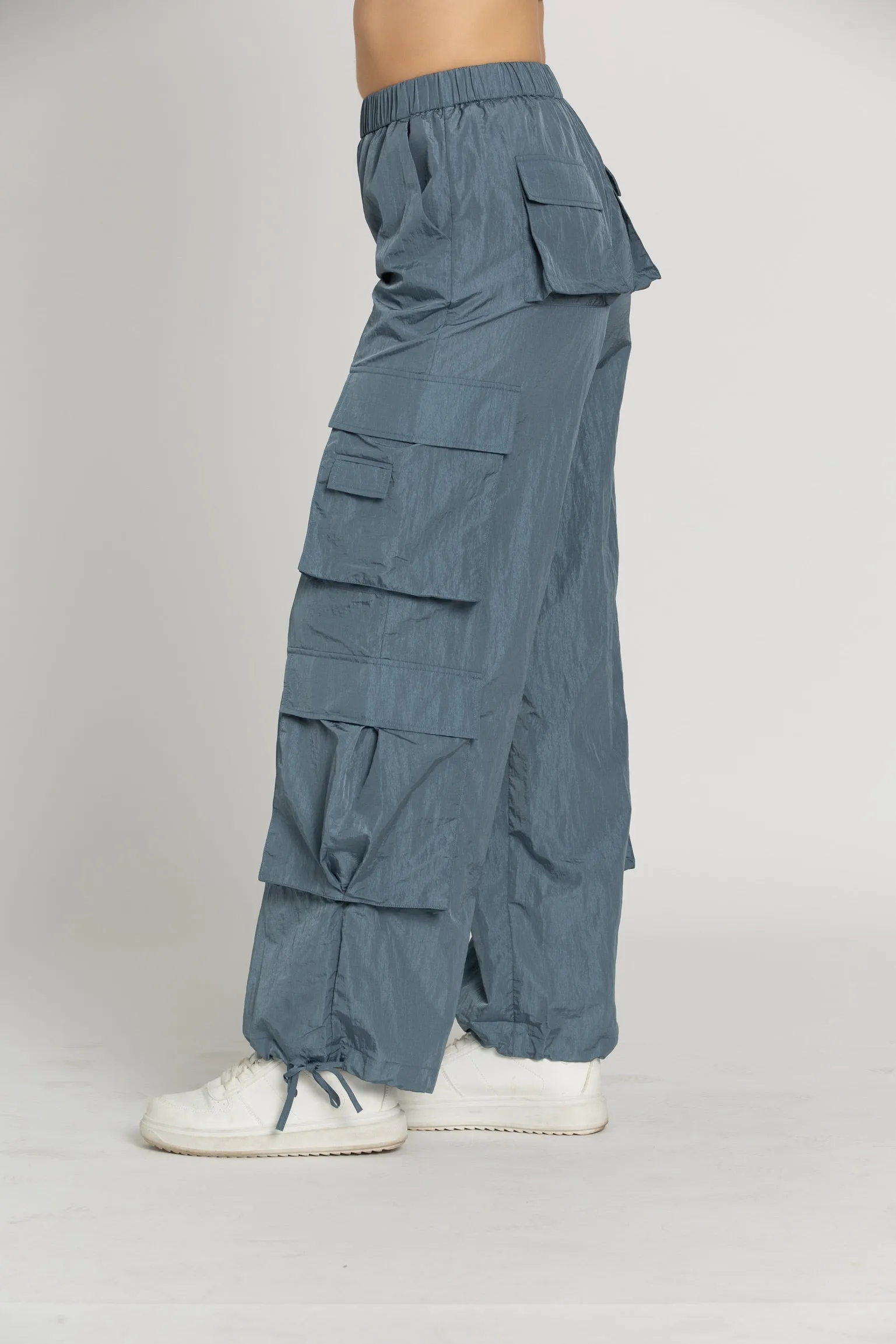 Shiny Blue Parachute Pants sold by Gold Hinge product image thumbnail 2