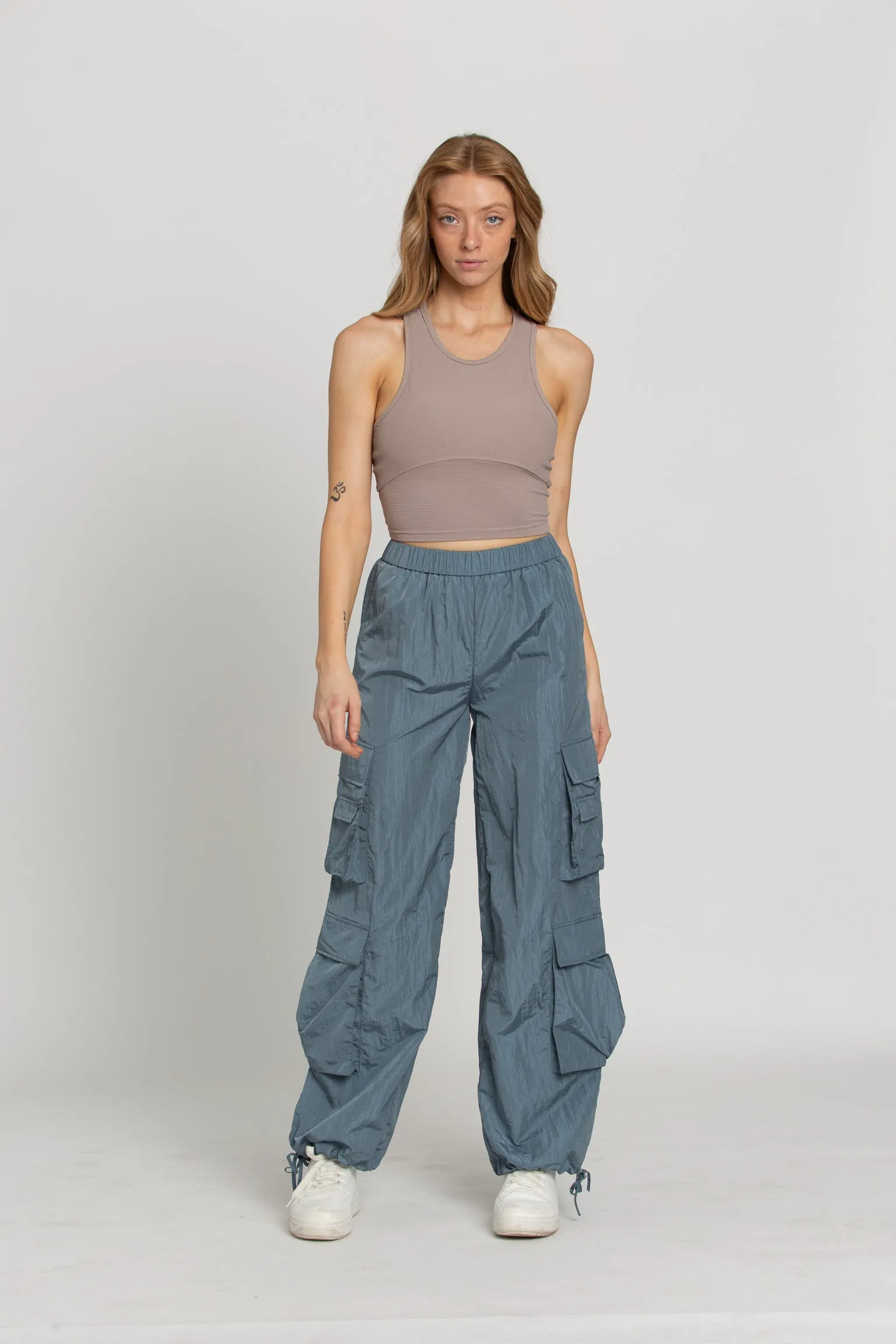 Shiny Blue Parachute Pants sold by Gold Hinge product image thumbnail 4